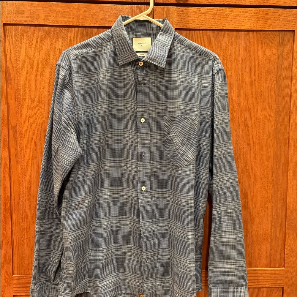 Billy Reid Tuscumbia Button Down - Medium - Blue Plaid